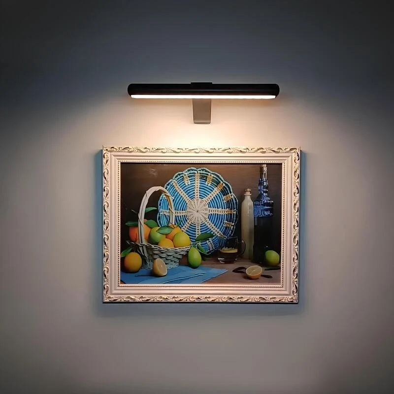 Wall Light Cordless Picture Lamp for Artwork with Rechargeable Battery and Slim Arm