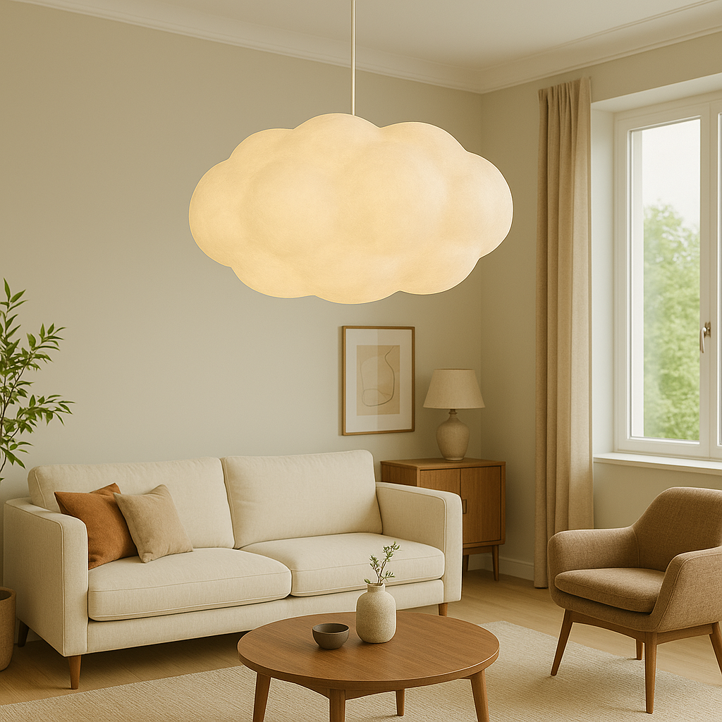 Ceiling Light Cloud Shaped LED Pendant with Soft Sculptural Form for Living Room