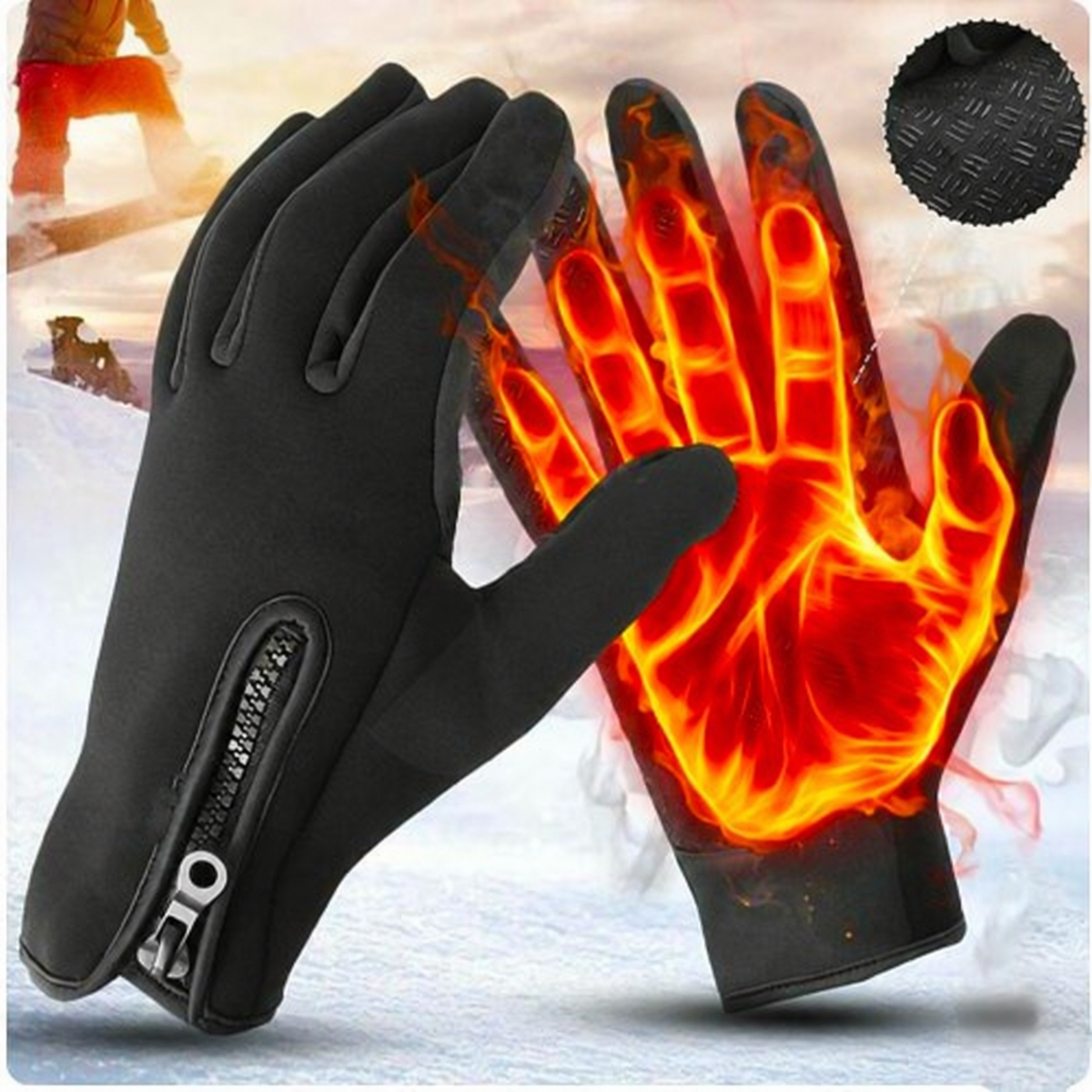 Winter Gloves Thermal Unisex Touch Screen with Triple Layer Construction
