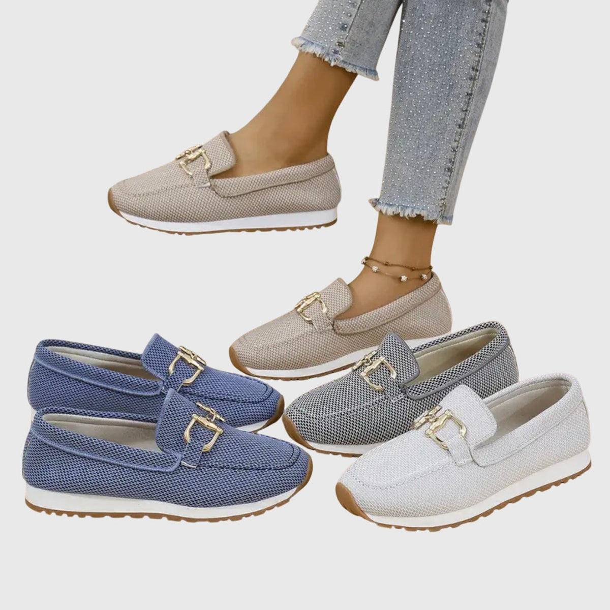 Orthopedic Loafers for Women with Supportive Footbed and Smooth Slip On Upper