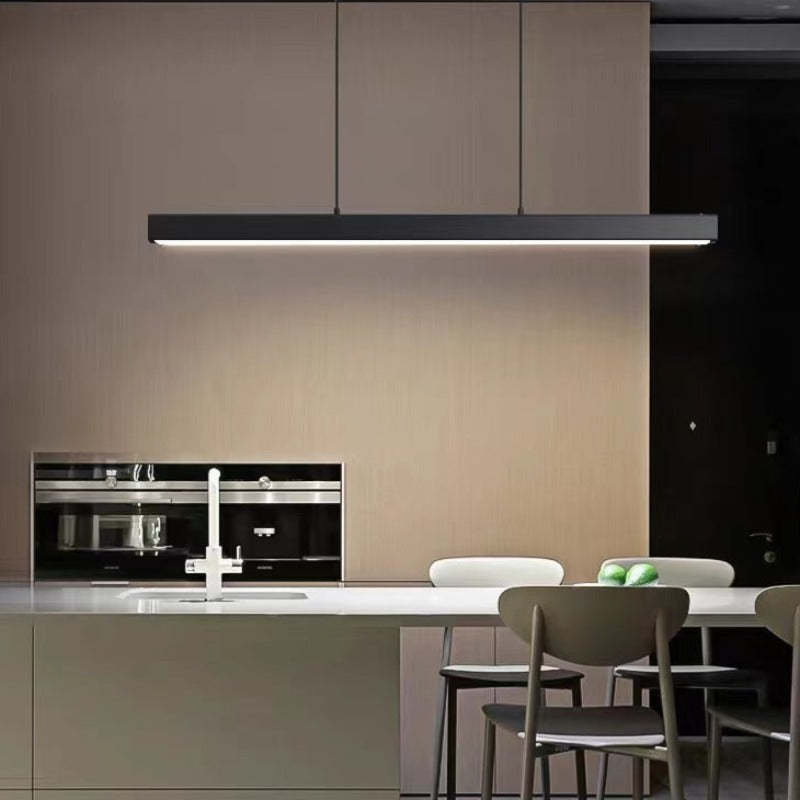 Ceiling Light Linear LED Pendant in Metal for Dining Room and Kitchen Island