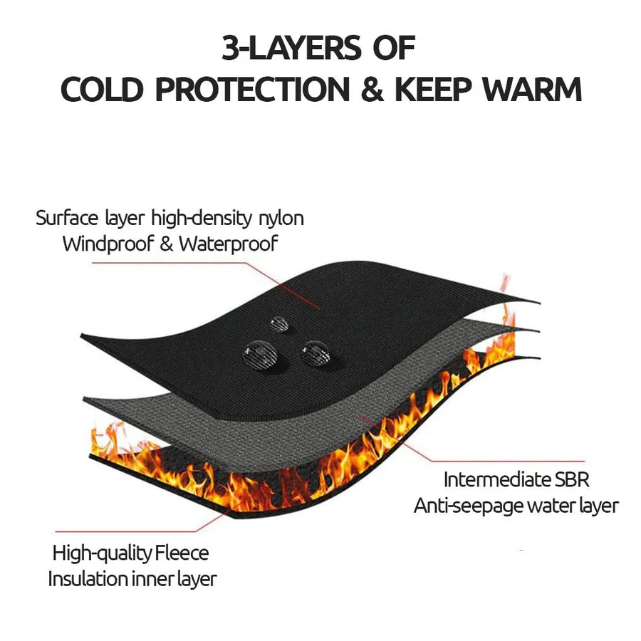 Winter Gloves Thermal Unisex Touch Screen with Triple Layer Construction