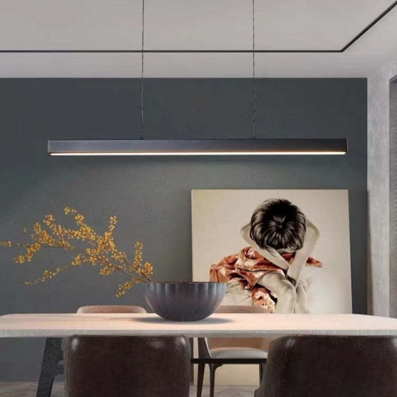 Ceiling Light Linear LED Pendant in Metal for Dining Room and Kitchen Island