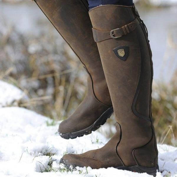 Waterproof Boots Winter Riding Style for Women with Warm Lining and Grip Sole