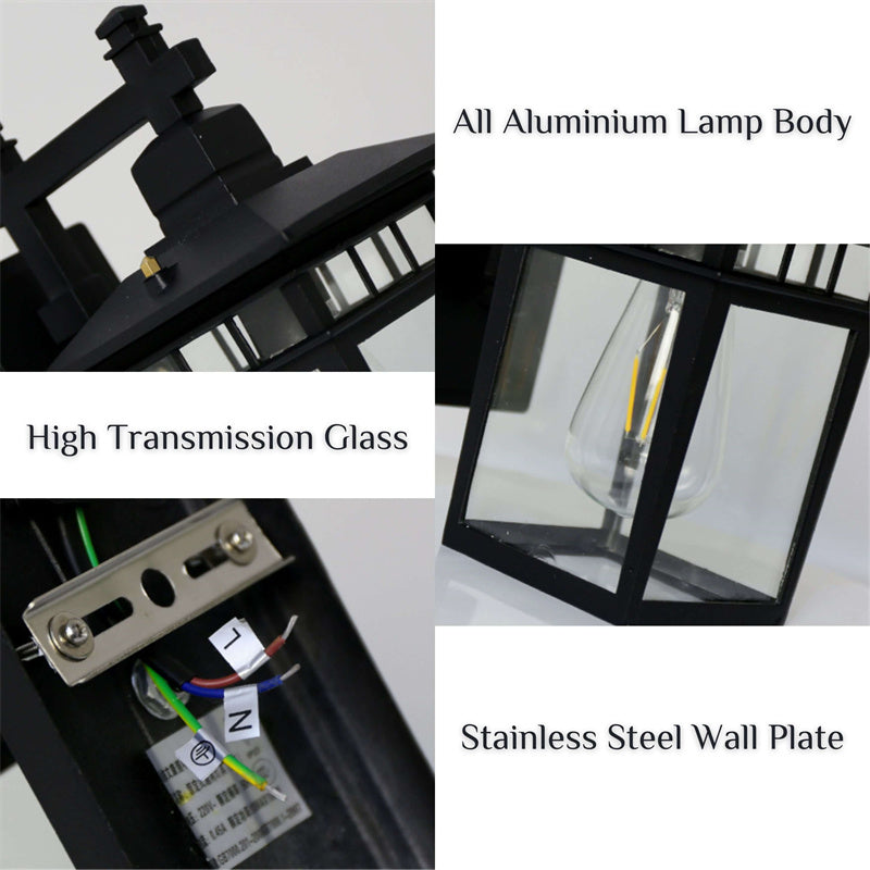 Wall Light Outdoor Lantern Waterproof Lamp for Porch Garden and Entrance