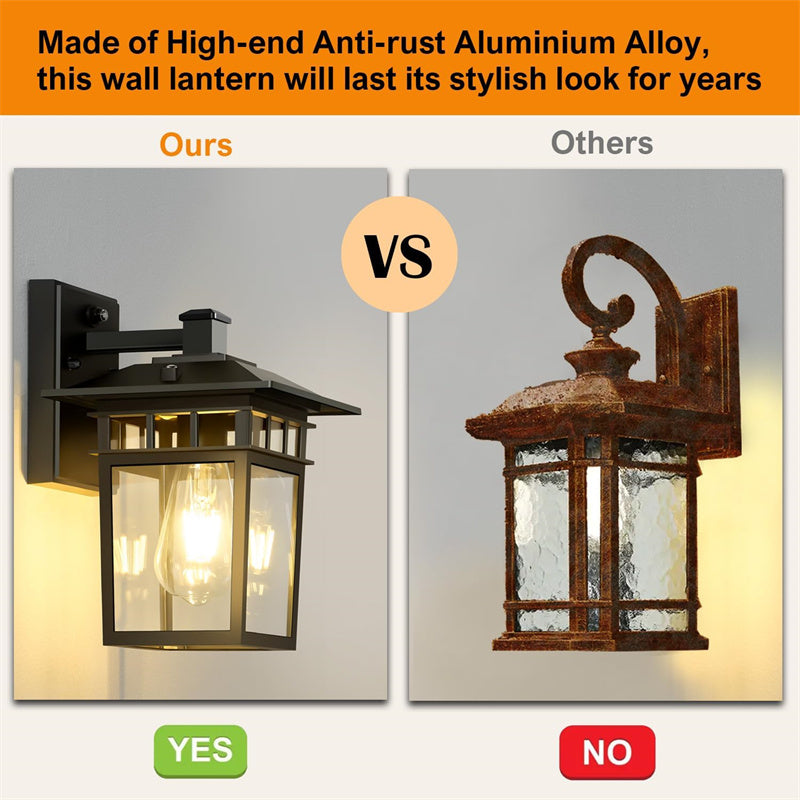 Wall Light Outdoor Lantern Waterproof Lamp for Porch Garden and Entrance