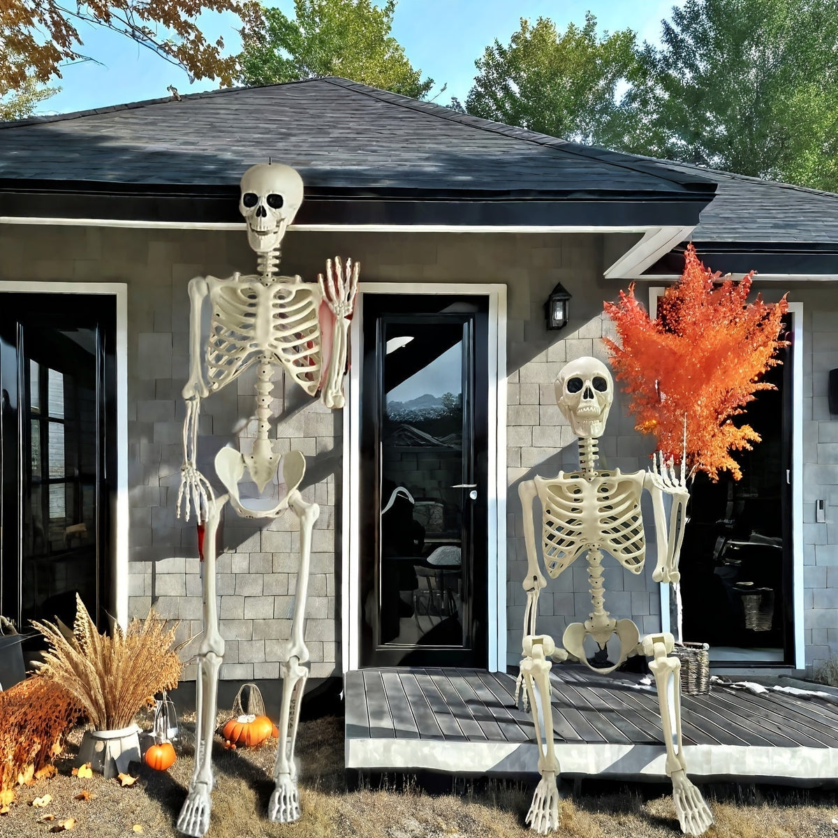 Halloween Decorations Large Skeleton 165 cm Tall for Garden Porch and Front Yard