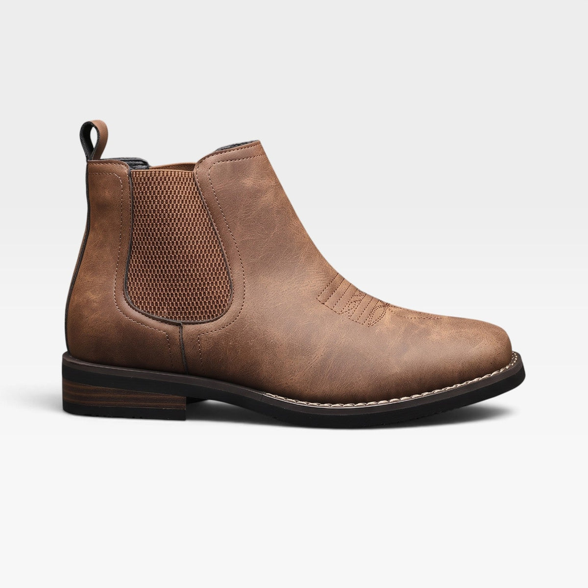 Orthopedic Chelsea Boots for Men with Contoured Footbed and Elastic Side Panels