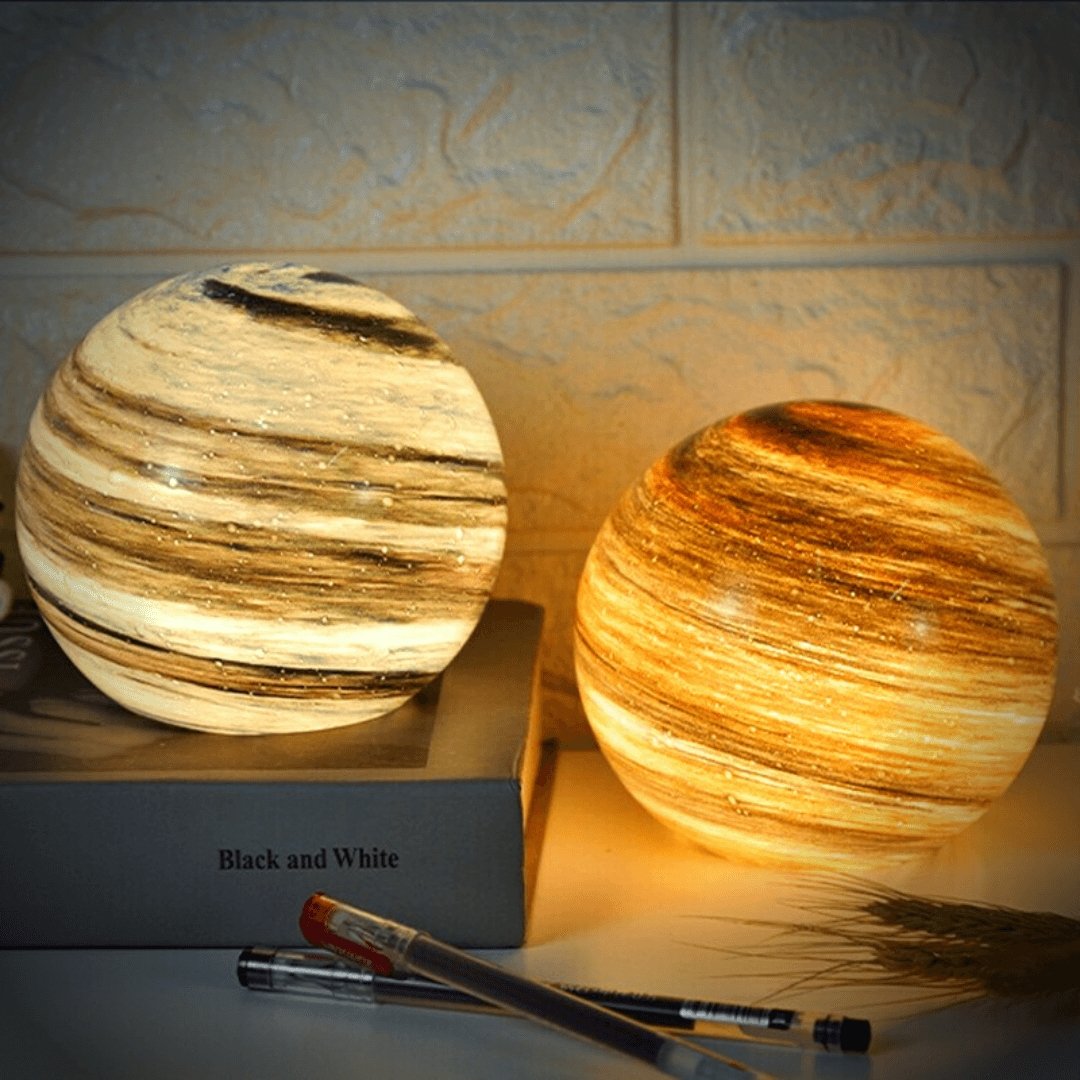 Lamps for Table Bedside Glass Moon Light with Cosmic Detailing for Ambient Rooms