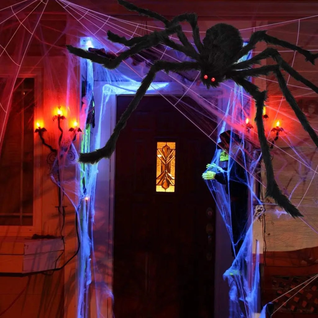 Giant Spider Halloween Decoration Web Set for Yards Walls Balconies Patios and Doors