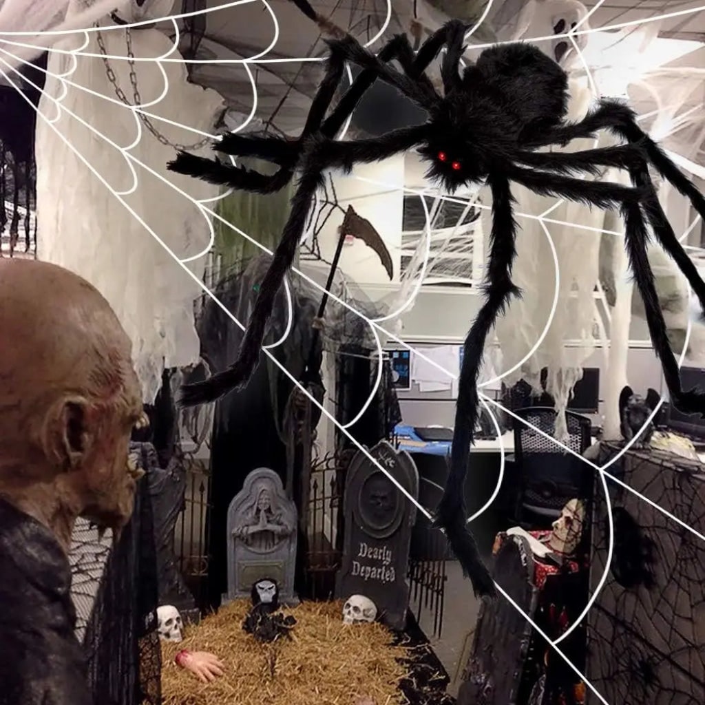 Giant Spider Halloween Decoration Web Set for Yards Walls Balconies Patios and Doors