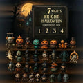 Halloween Advent Calendar Countdown with Daily Figure Reveal in Seven Fifteen or 31 Days