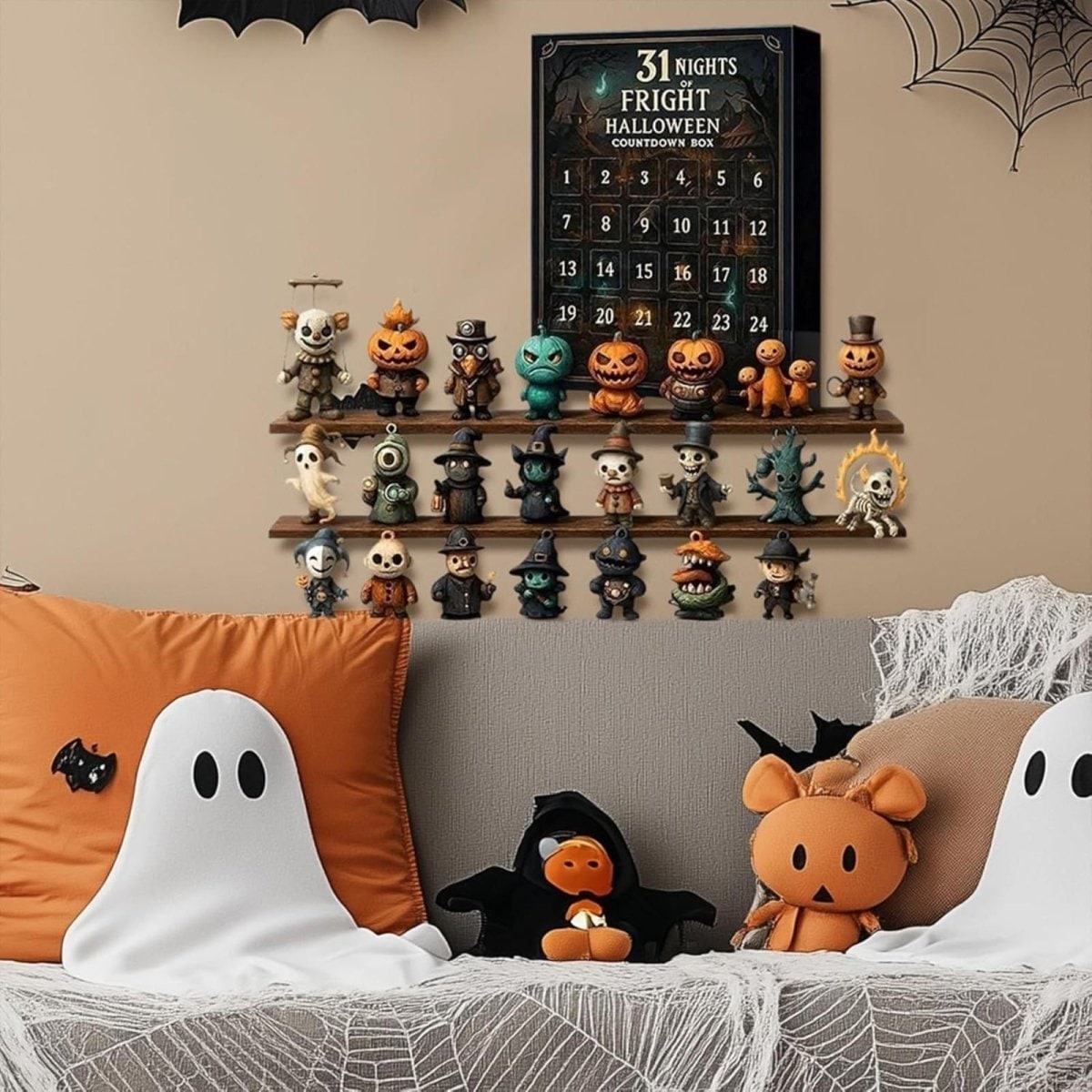 Halloween Advent Calendar Countdown with Daily Figure Reveal in Seven Fifteen or 31 Days