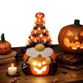 Halloween Decorations Gnome Statue with Built In LED Glow for Shelves Ledges and Mantels