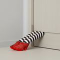 Halloween Decorations Witch Door Stopper with Striped Stockings and Red Sparkling Shoes
