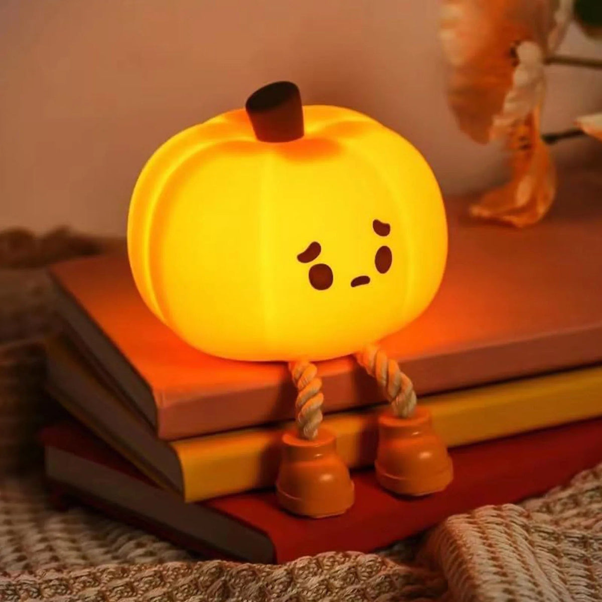 Halloween Pumpkin Decorations Rechargeable LED Night Light with Dimmable Touch Control