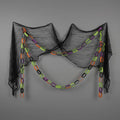 Scary Halloween Decorations Black Gauze Creepy Cloth with Paper Chain Garland Set