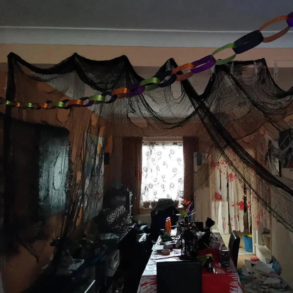 Halloween Decorations Spider Web Stretch Netting Creepy Cloth 76cm x 183cm for Doors