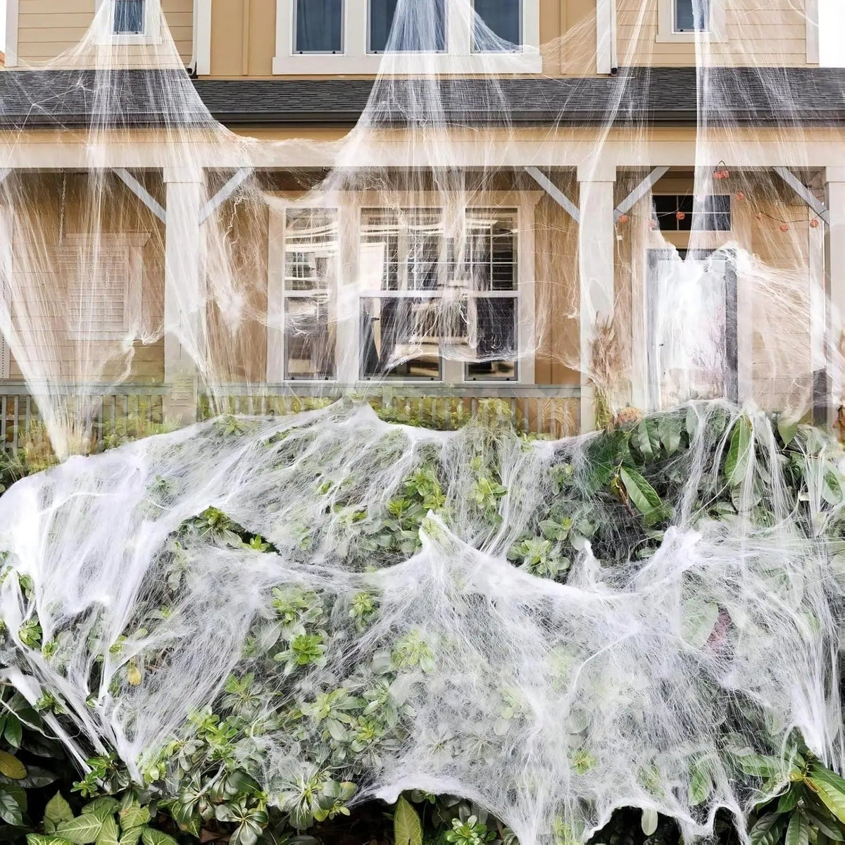 Halloween Decorations Spider Web Stretch Webbing for Windows Doors Bushes and Entryways