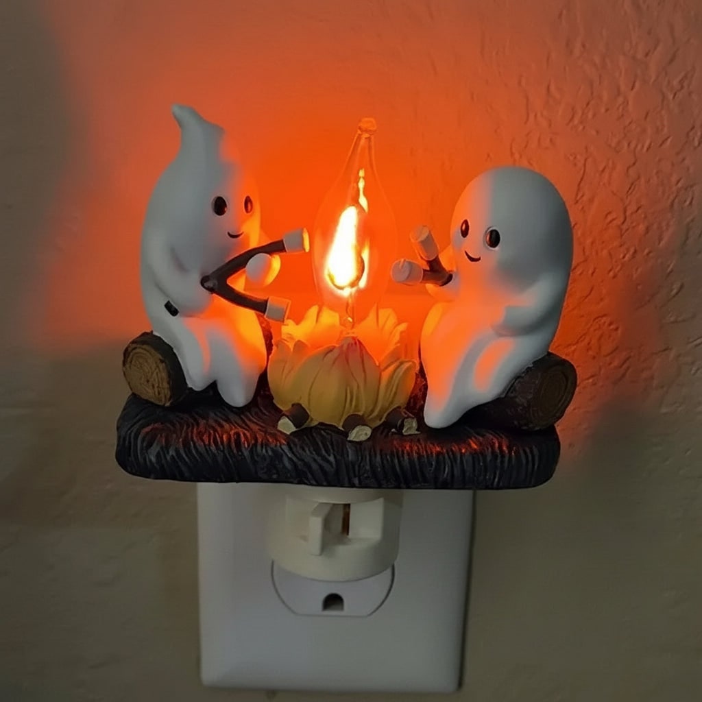 Halloween Decorations Plug In Ghost Night Light with Soft LED Glow for Hallways and Bedrooms
