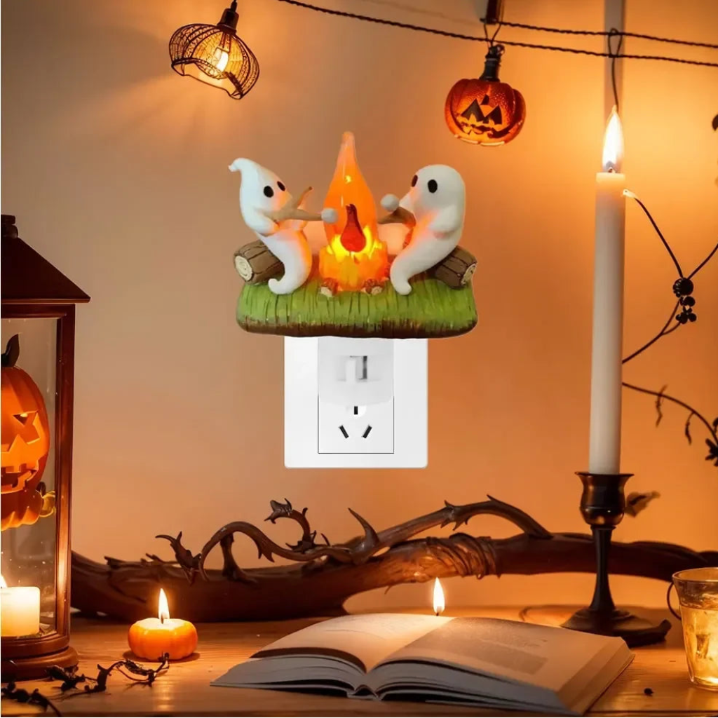 Halloween Decorations Plug In Ghost Night Light with Soft LED Glow for Hallways and Bedrooms