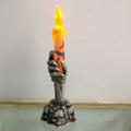 Halloween Decorations LED Skull Candle Holders with Warm Glow for Mantels and Party Tables