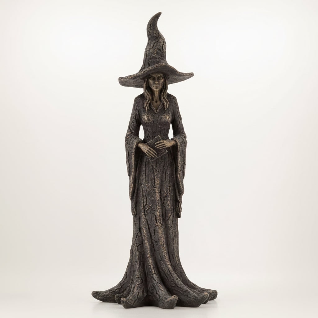 Halloween Decorations Witch Figurine Statue for Shelves Windowsills and Entryways