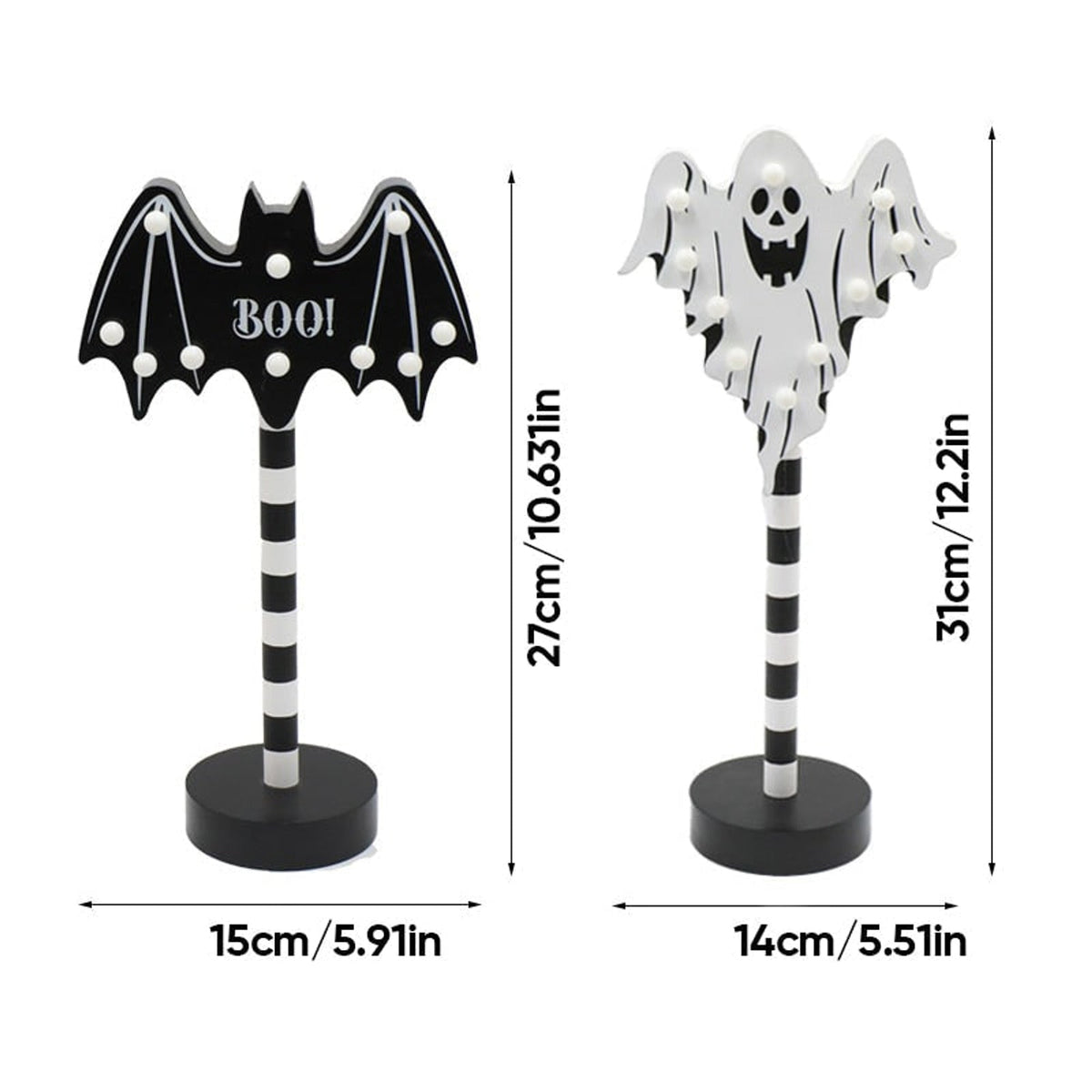 Halloween Party Decorations LED Tabletop Light with Standing Base for Indoor Shelf Display