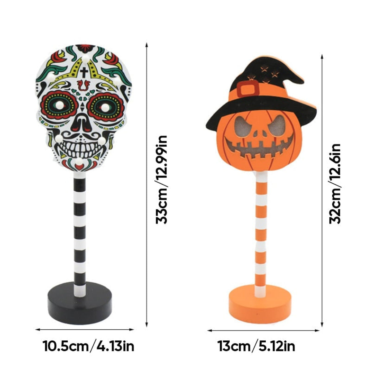 Halloween Party Decorations LED Tabletop Light with Standing Base for Indoor Shelf Display