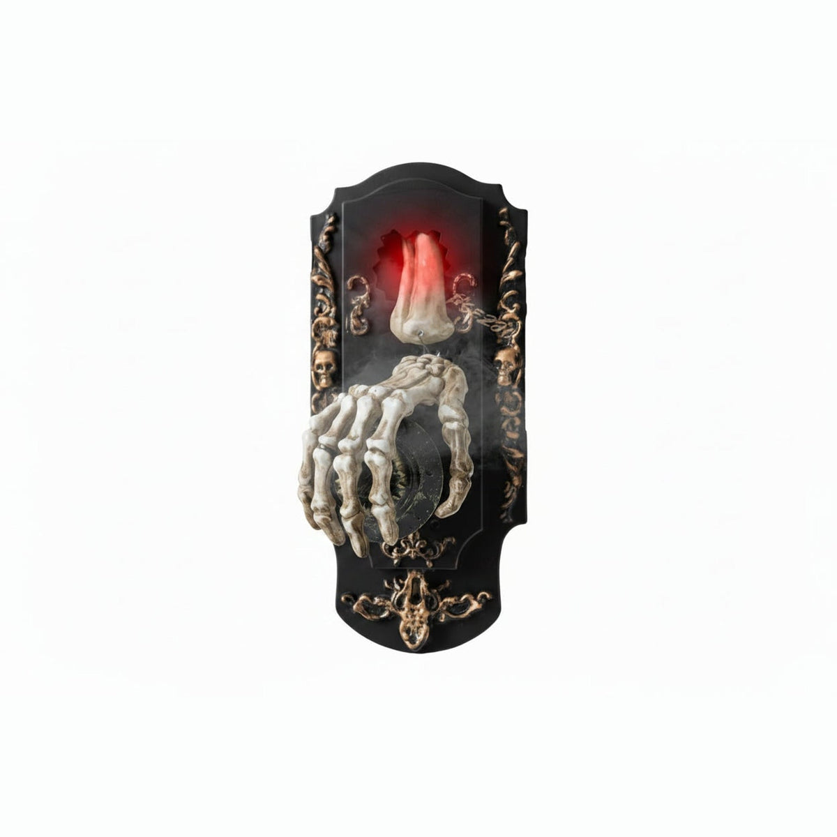 Halloween Skeleton Decorations Interactive Doorbell Prop with Touch Sound and Smoke Effect