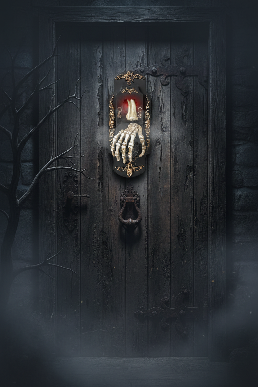 Halloween Skeleton Decorations Interactive Doorbell Prop with Touch Sound and Smoke Effect