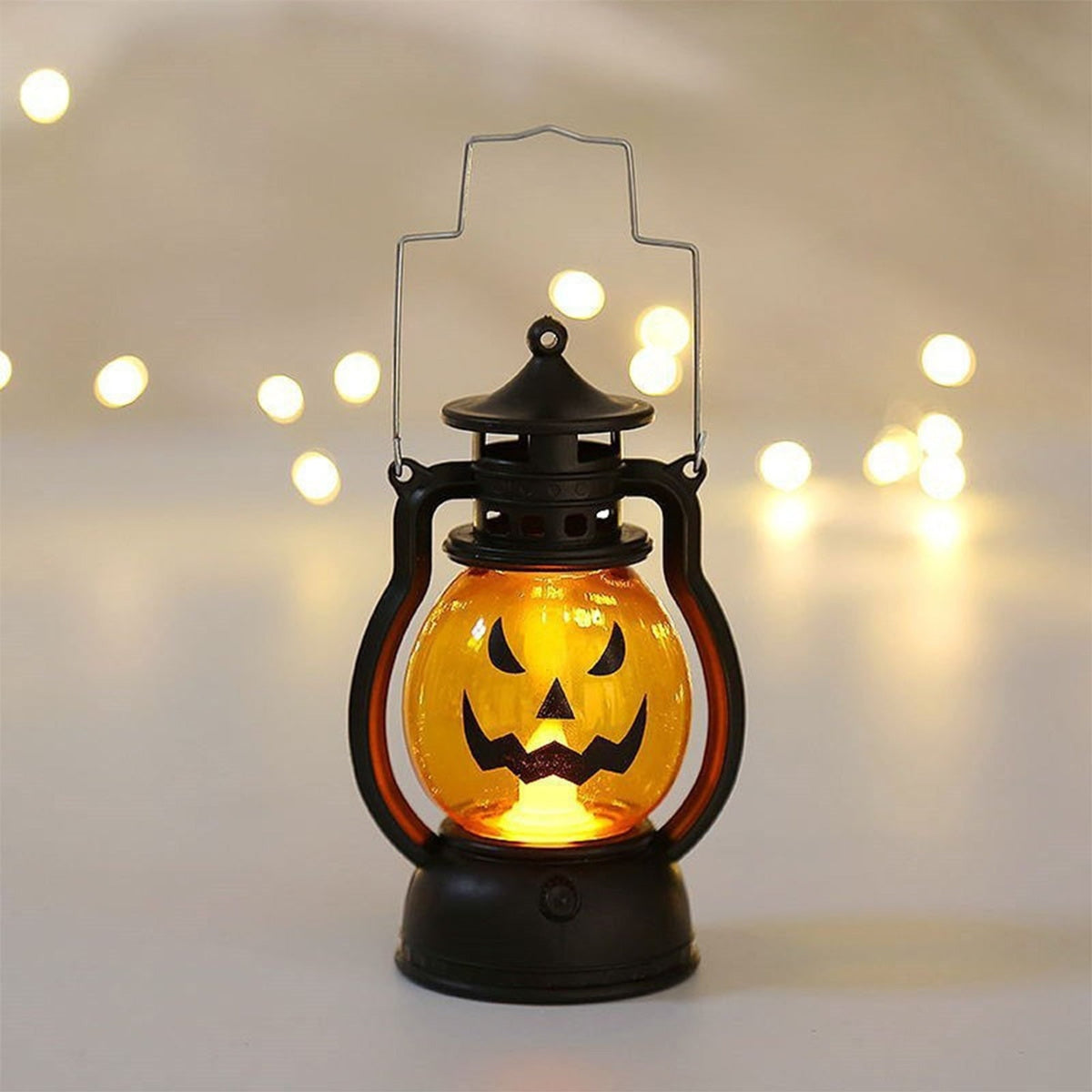 Halloween Party Decorations Battery Operated LED Pumpkin Lantern with Carry Handle