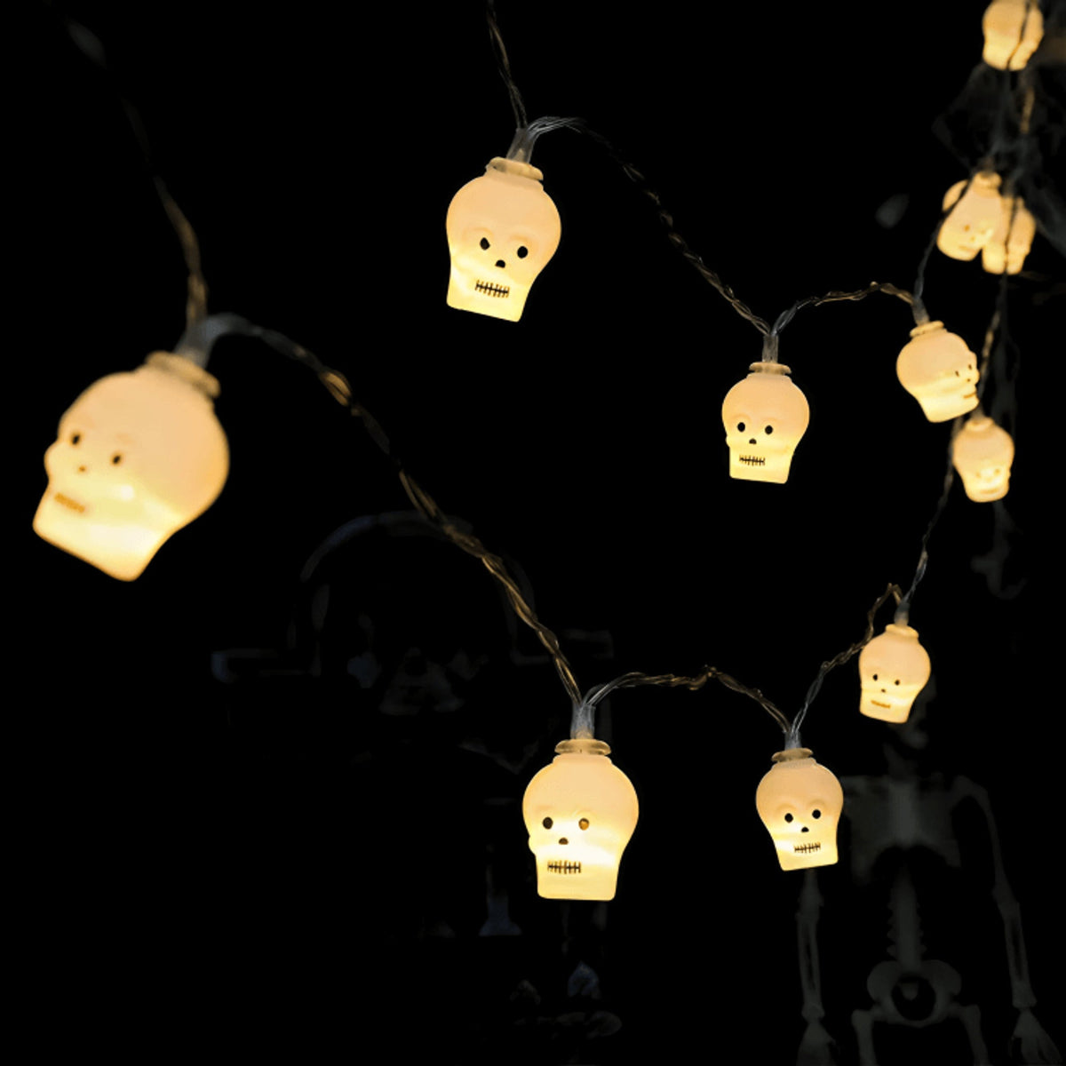 Halloween Party Decorations LED String Lights with Glowing Eyeball and Jack O Lantern Bulbs