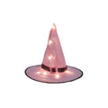 Halloween Witch Hat Lights Illuminated Conical Decor with 48 LED String and Hanging Hook