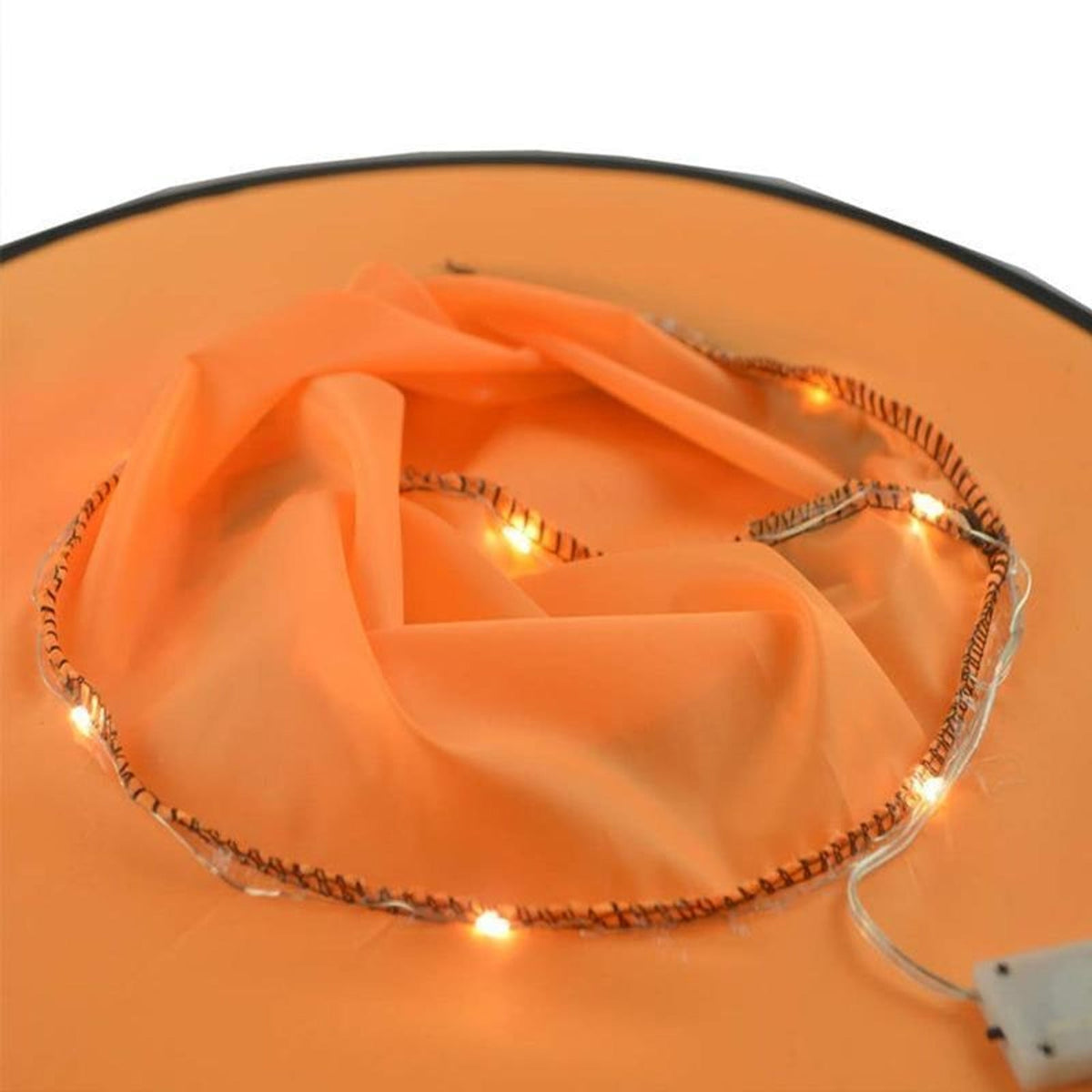Halloween Witch Hat Lights Illuminated Conical Decor with 48 LED String and Hanging Hook