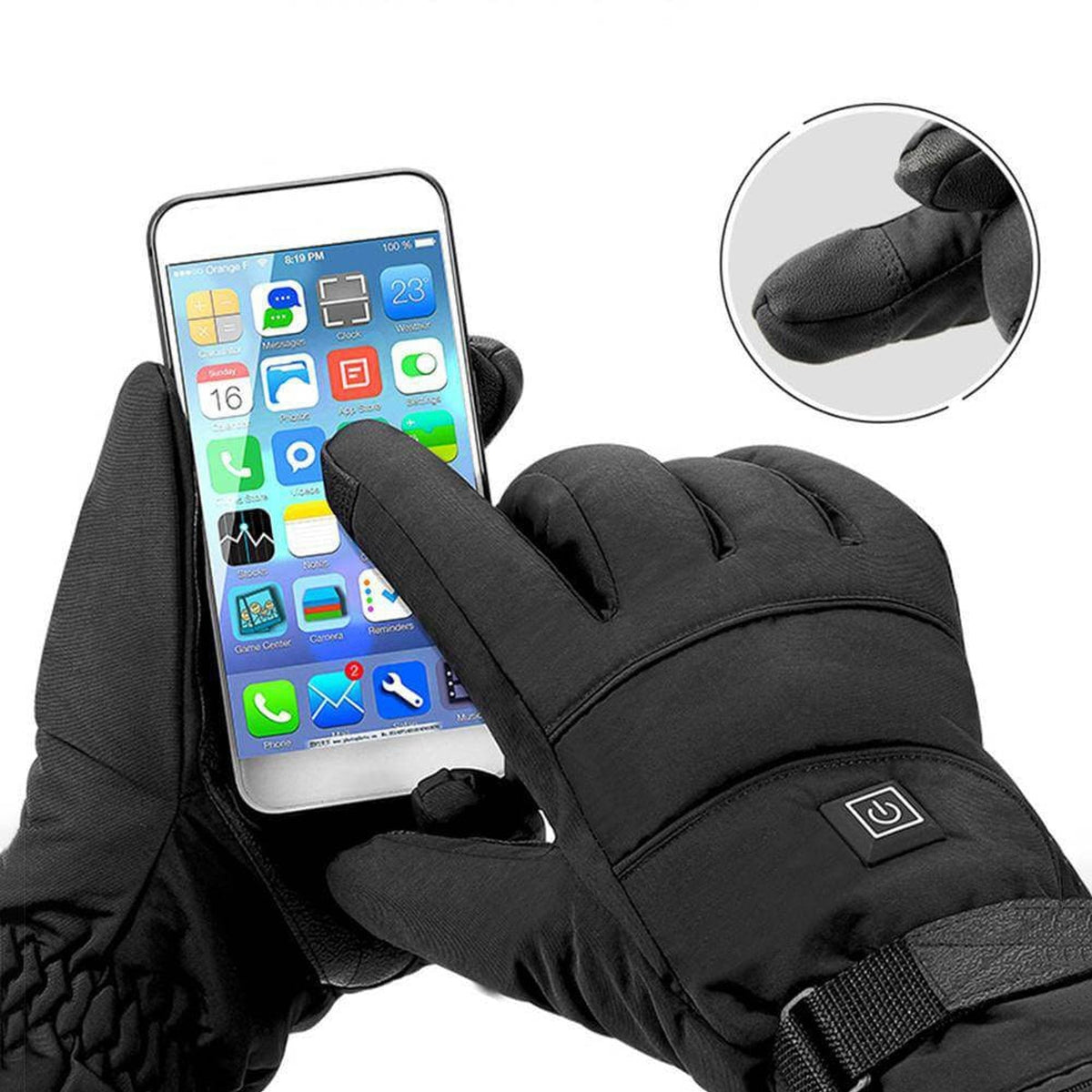 Heated Gloves Waterproof Rechargeable with Touchscreen Fingertips for Outdoor Use