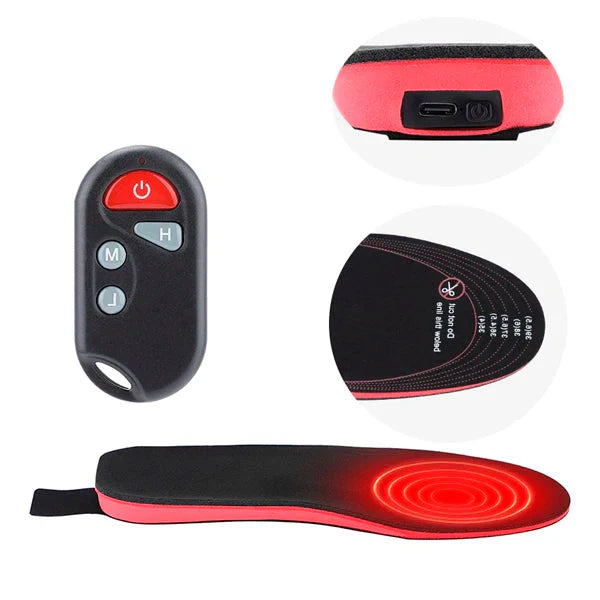 Heated Apparel Rechargeable Shoe Insoles with Remote Control Foot Warmers