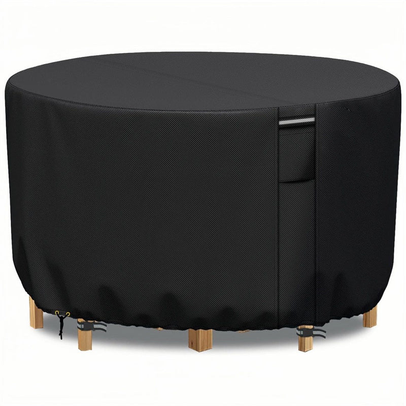 Outdoor Furniture Covers Heavy Duty Round Garden Protection with Air Vent and Ties