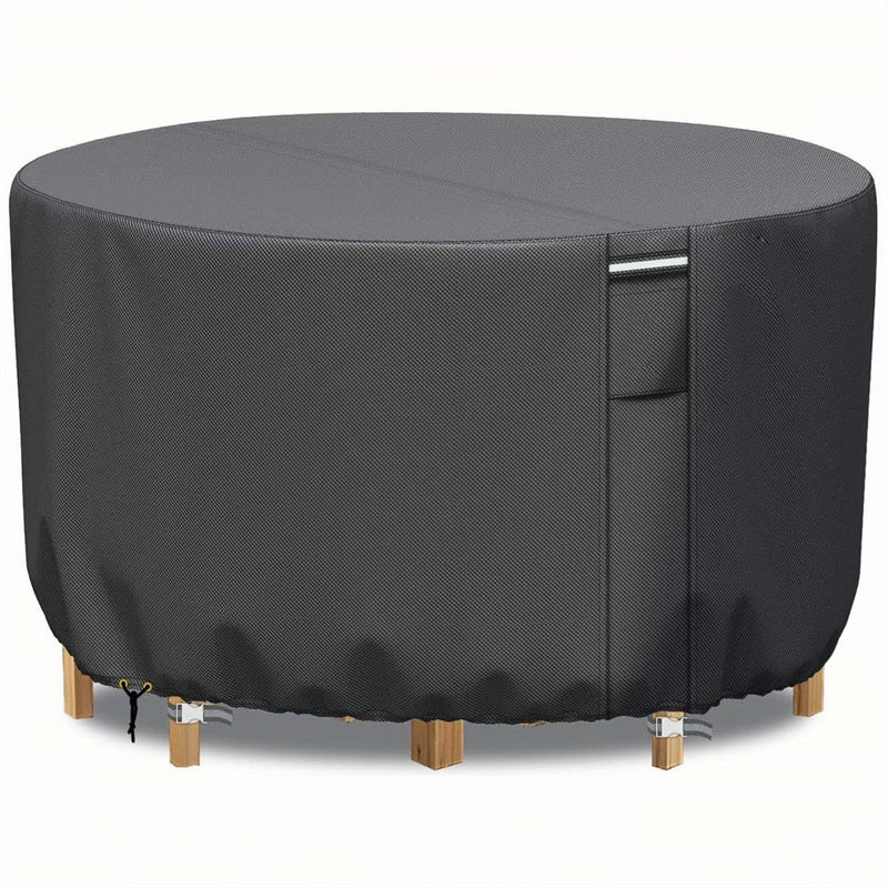 Outdoor Furniture Covers Heavy Duty Round Garden Protection with Air Vent and Ties