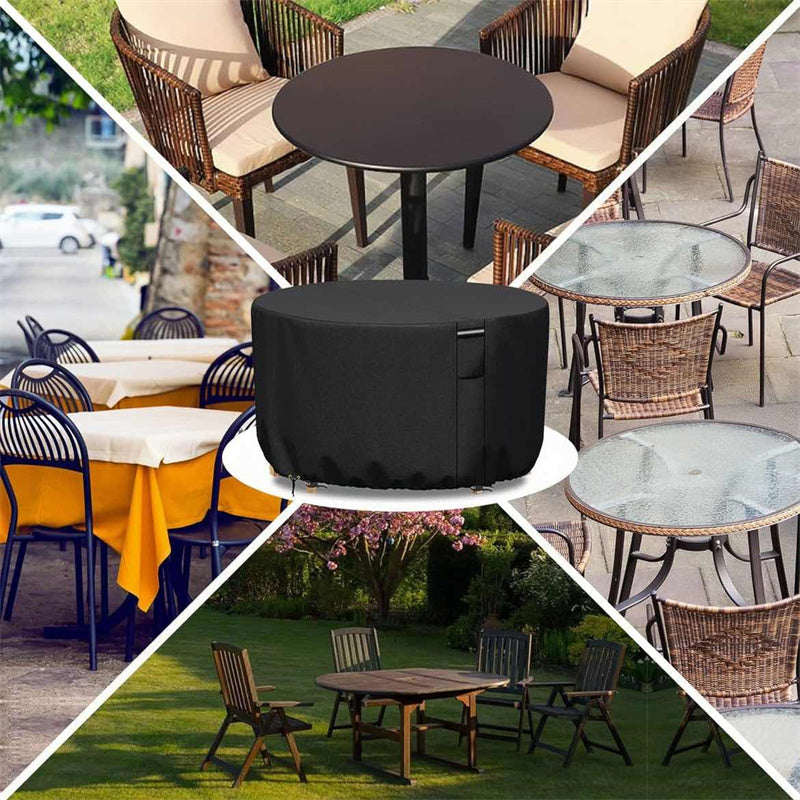 Outdoor Furniture Covers Heavy Duty Round Garden Protection with Air Vent and Ties