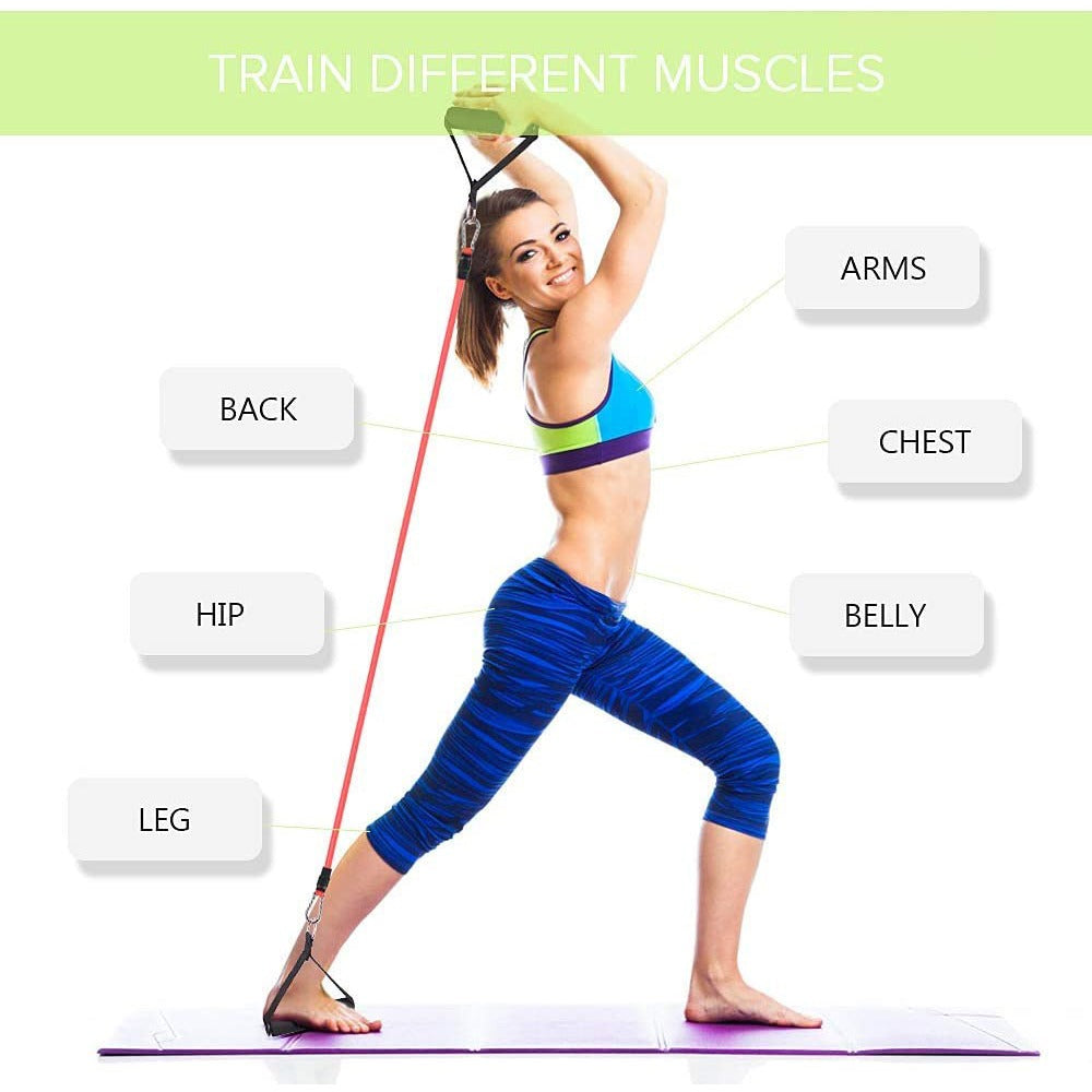 Resistance Bands Set 11 Piece Fitness Kit with Handles Anchor and Ankle Straps