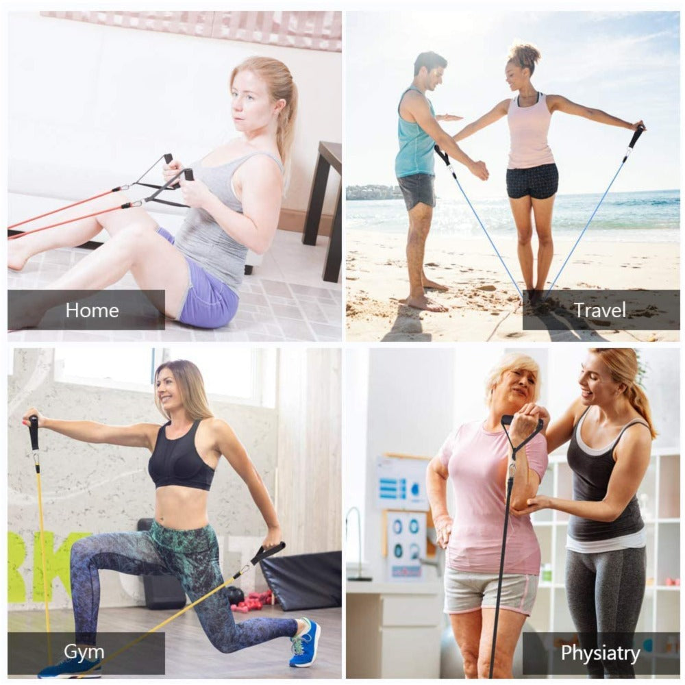 Resistance Bands Set 11 Piece Fitness Kit with Handles Anchor and Ankle Straps