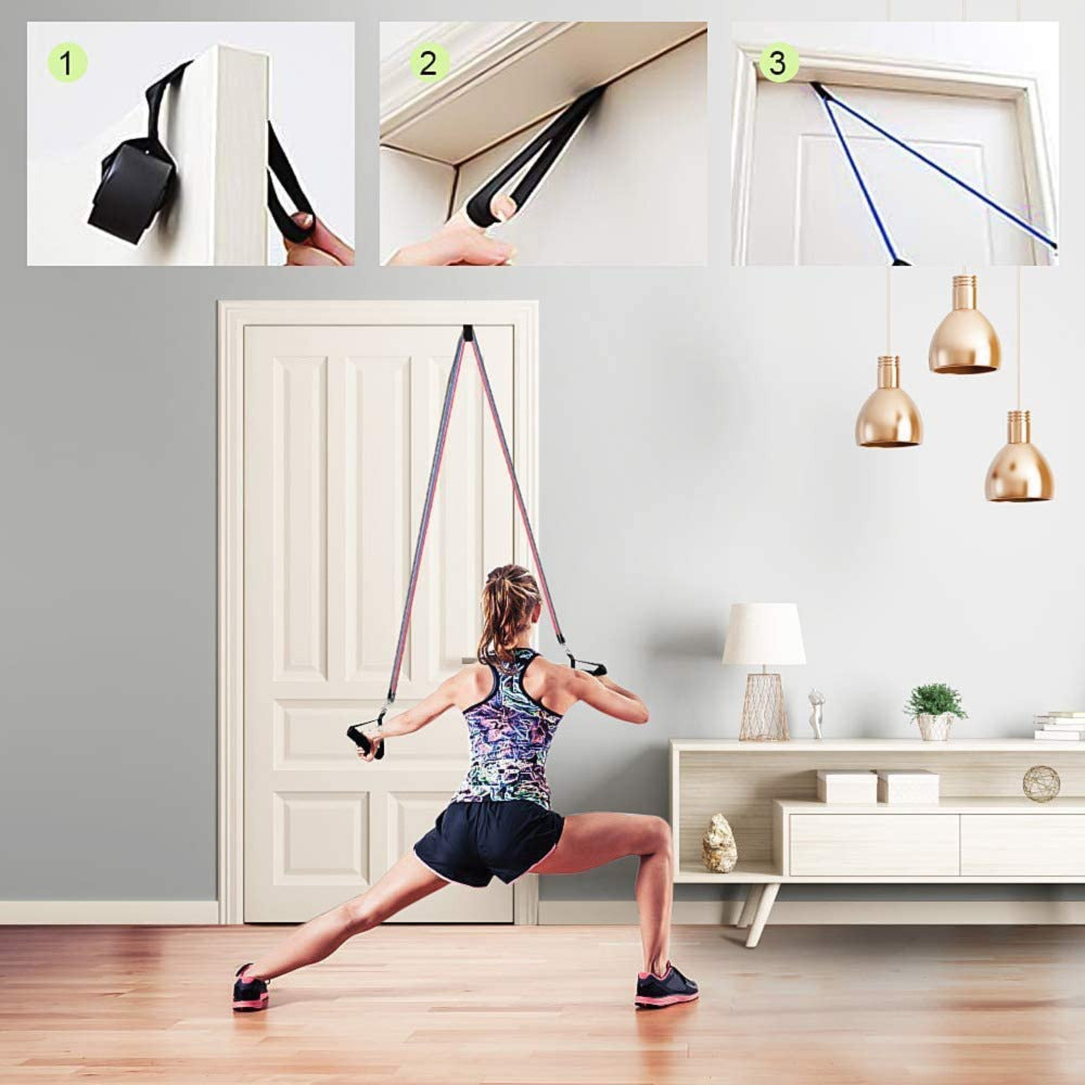 Resistance Bands Set 11 Piece Fitness Kit with Handles Anchor and Ankle Straps