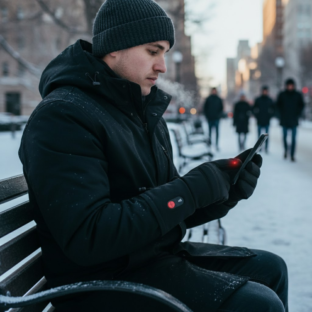 Heated Gloves USB Powered Winter Pair for Men with Touchscreen Fingertips