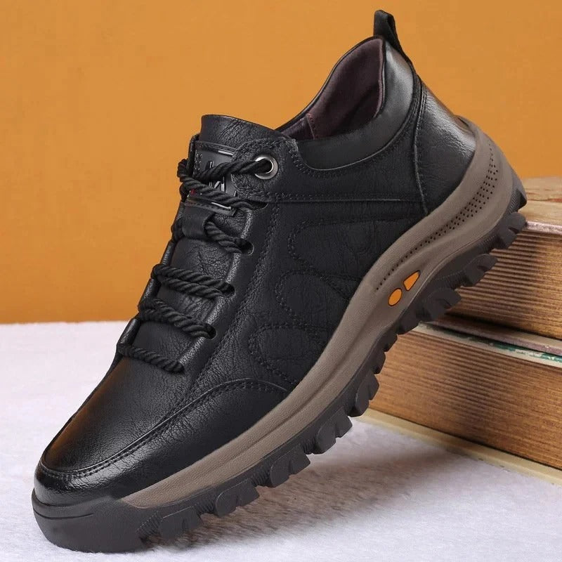 Orthopedic Shoes Leather Waterproof for Men with Posture Support and Durable Sole