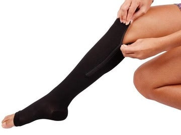Compression Socks Zippered with Graduated Pressure and Supportive Calf Sleeve Design