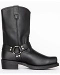 Winter Boots Leather Harness Style for Men with 11 Inch Tall Shaft and Buckle