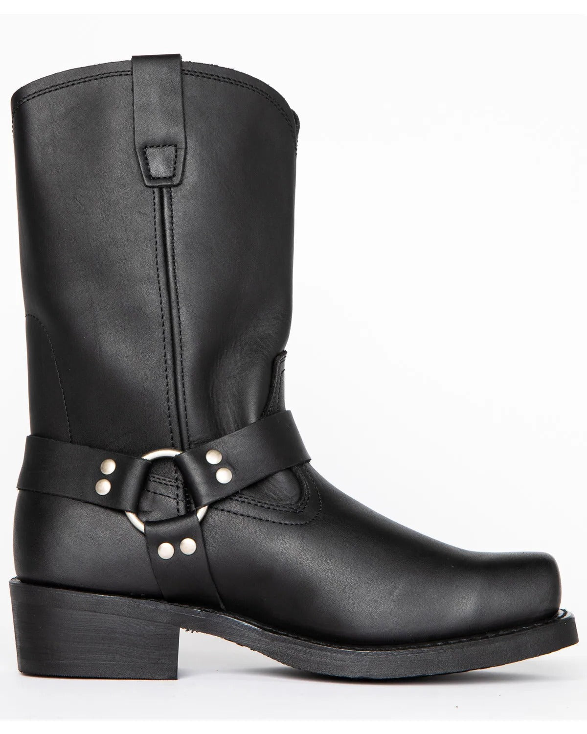 Winter Boots Leather Harness Style for Men with 11 Inch Tall Shaft and Buckle