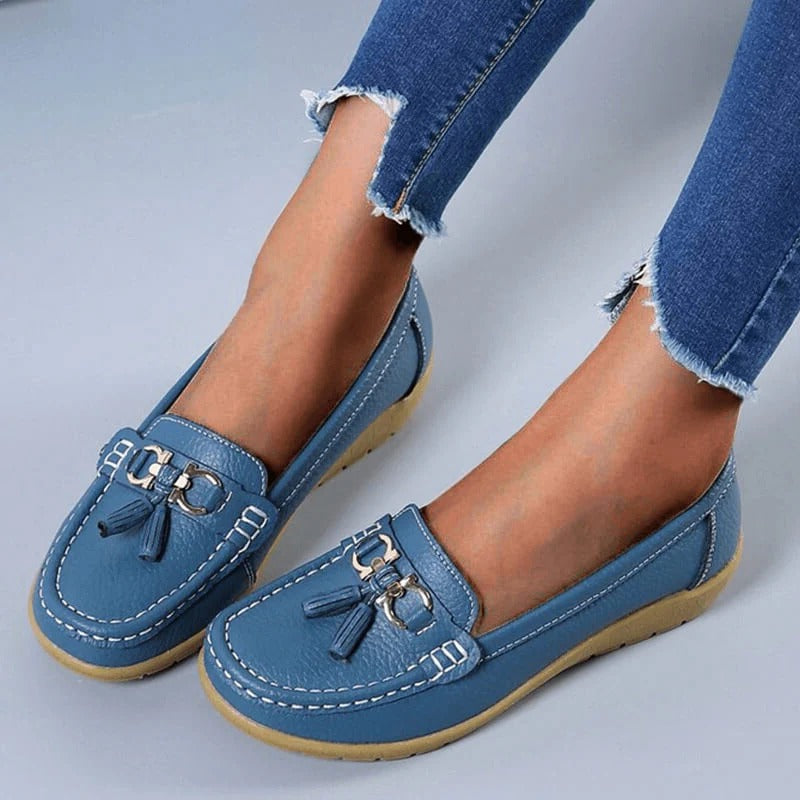 Orthopedic Loafers for Women in Breathable Leather with Ergonomic Insoles