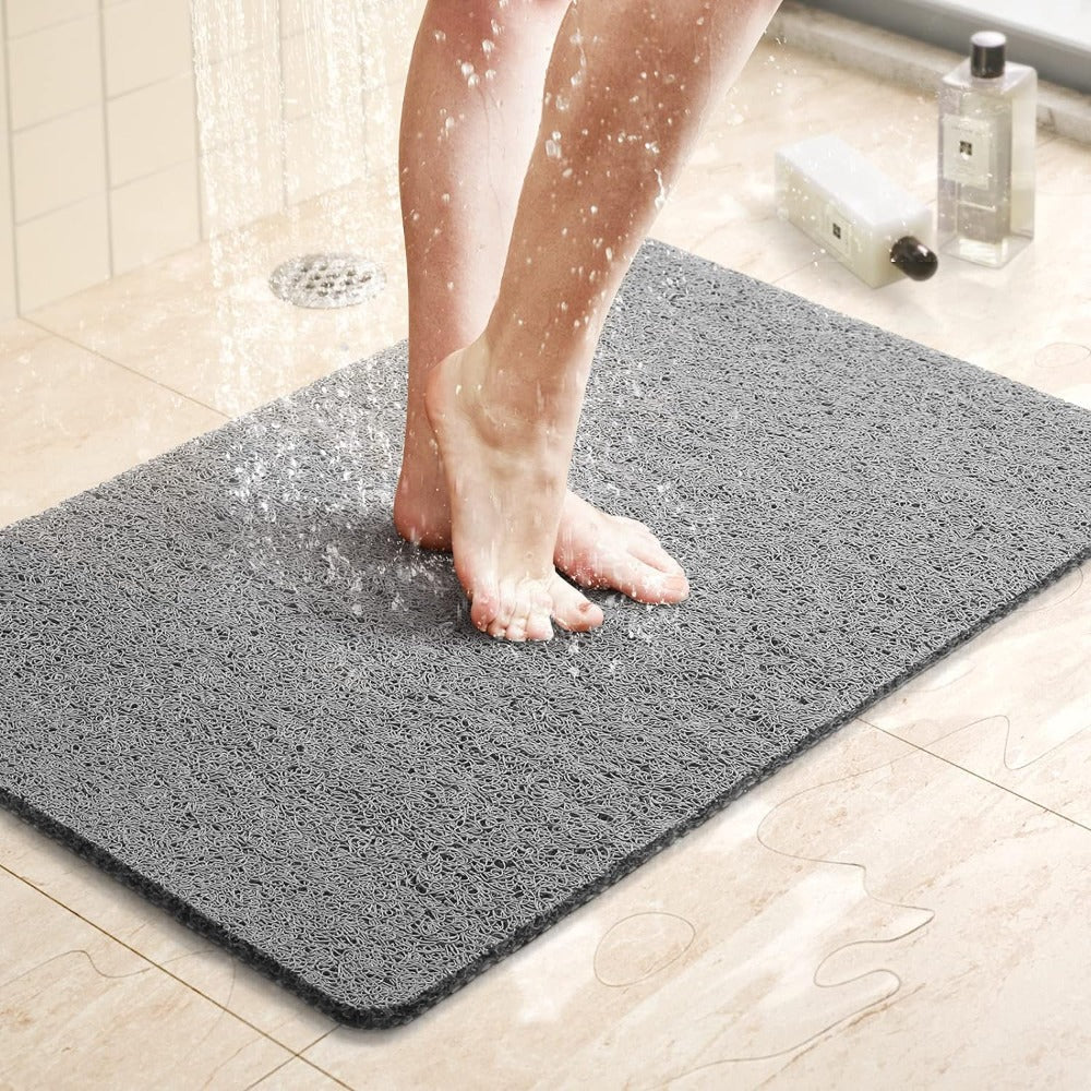 Bath Mat Non Slip Shower Mat Soft on Feet with Drainage Holes and Suction Grip